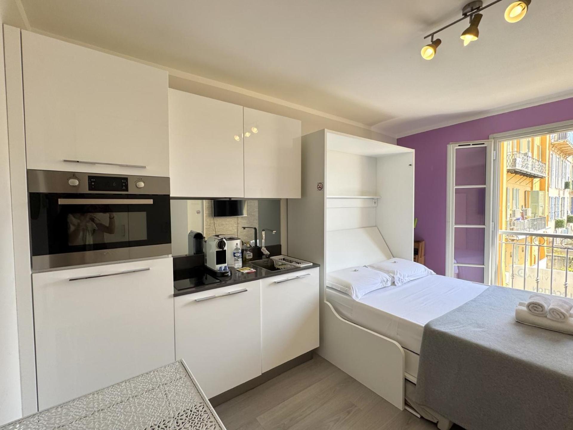 Aparthotel Riviera Nice Cote D'Azur - Old Town - Studio Ac - Sea View - 50M Promenade Des Anglais- La Maison Linda Exterior foto